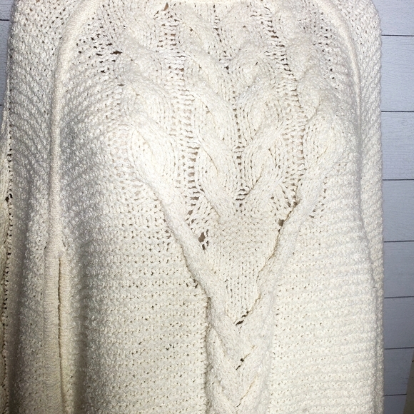 Draper James Cable Sweater Cape Sz XS/S - Picture 6 of 8